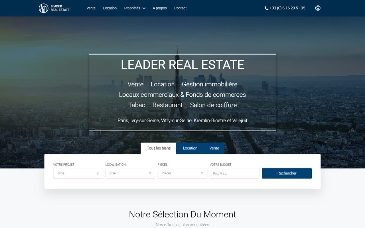 Site de Leader Real Estate